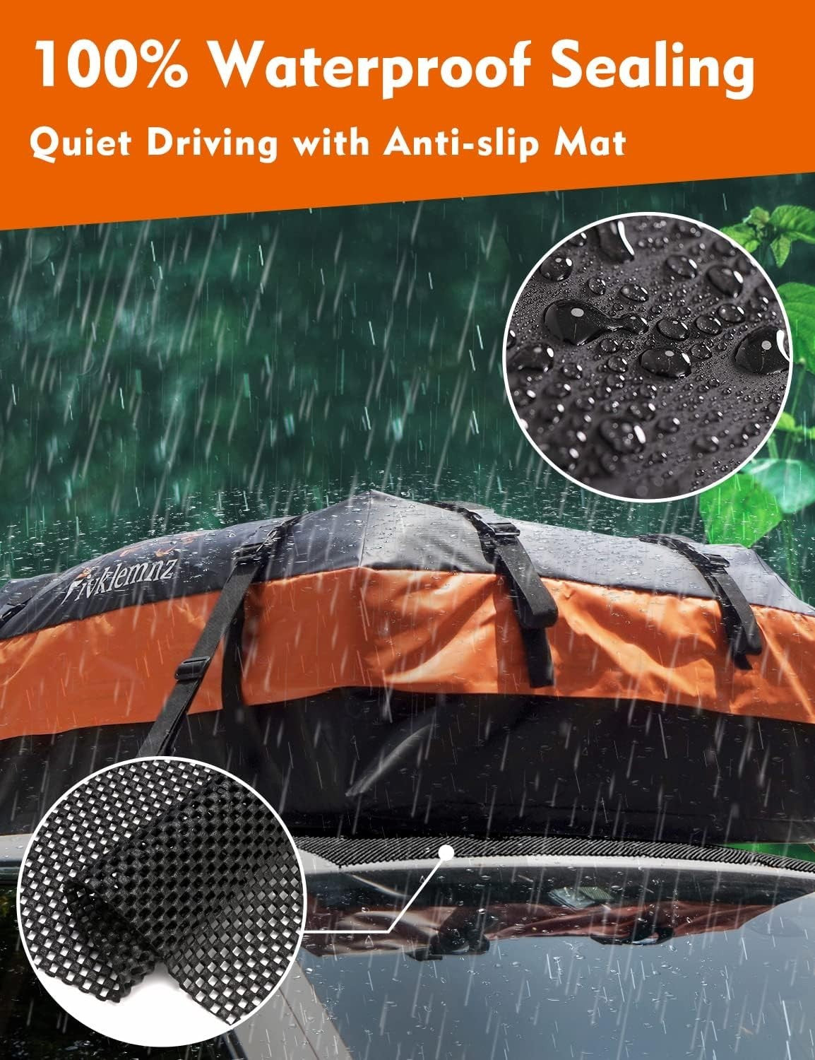 21 Cubic Waterproof Rooftop Cargo Carrier Bag - Soft Roof Storage, Anti-Slip Mat2