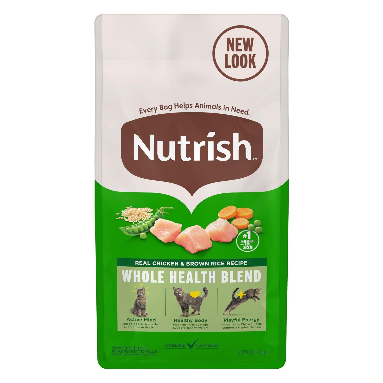 Premium Dry Cat Food   Chicken & Brown Rice Recipe, 3 lb Bag, Healthy Nutrition0