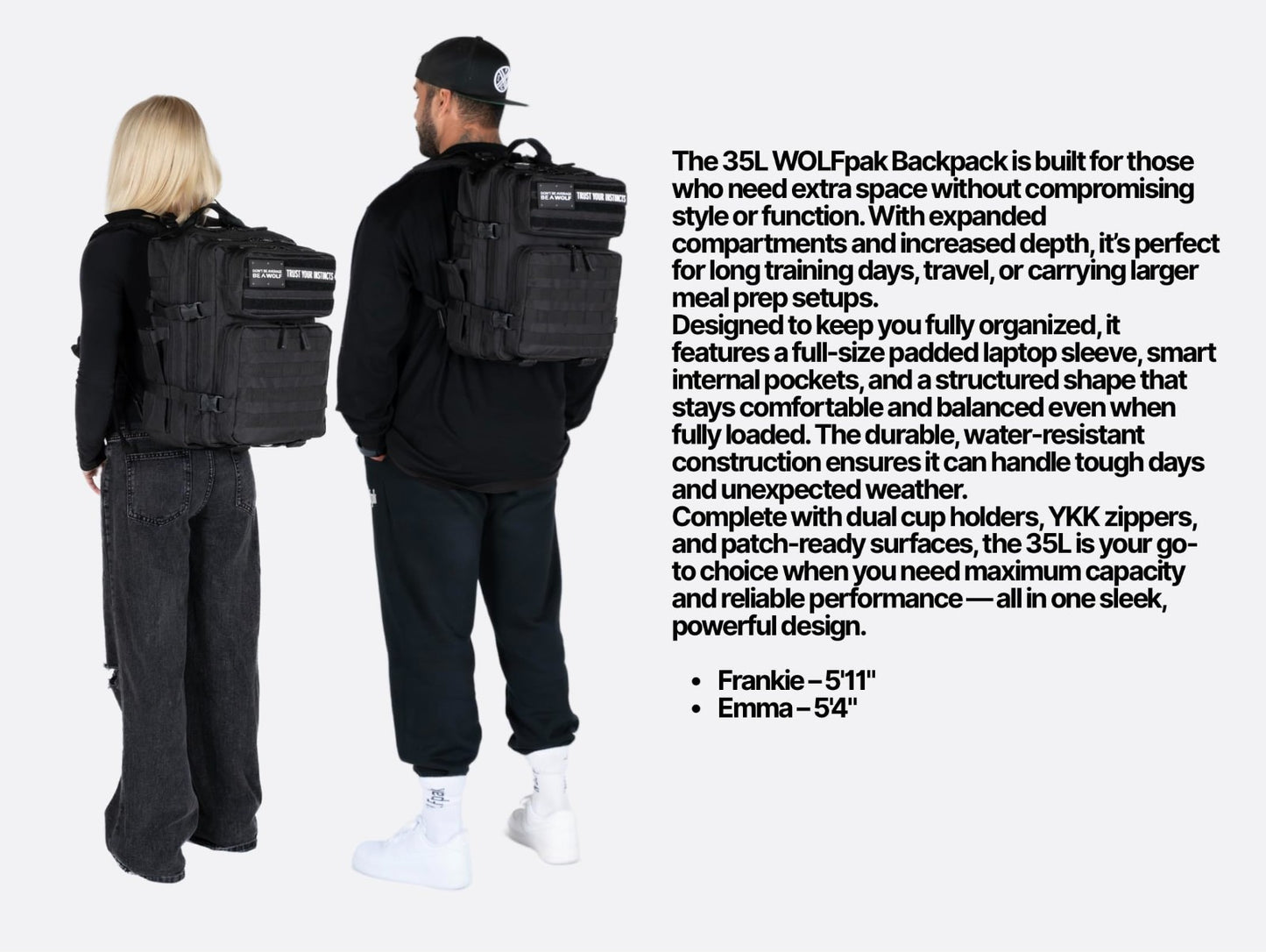 Durable 35L Waterproof Gym Backpack   1000D Oxford, MOLLE Webbing, Laptop Pocket2
