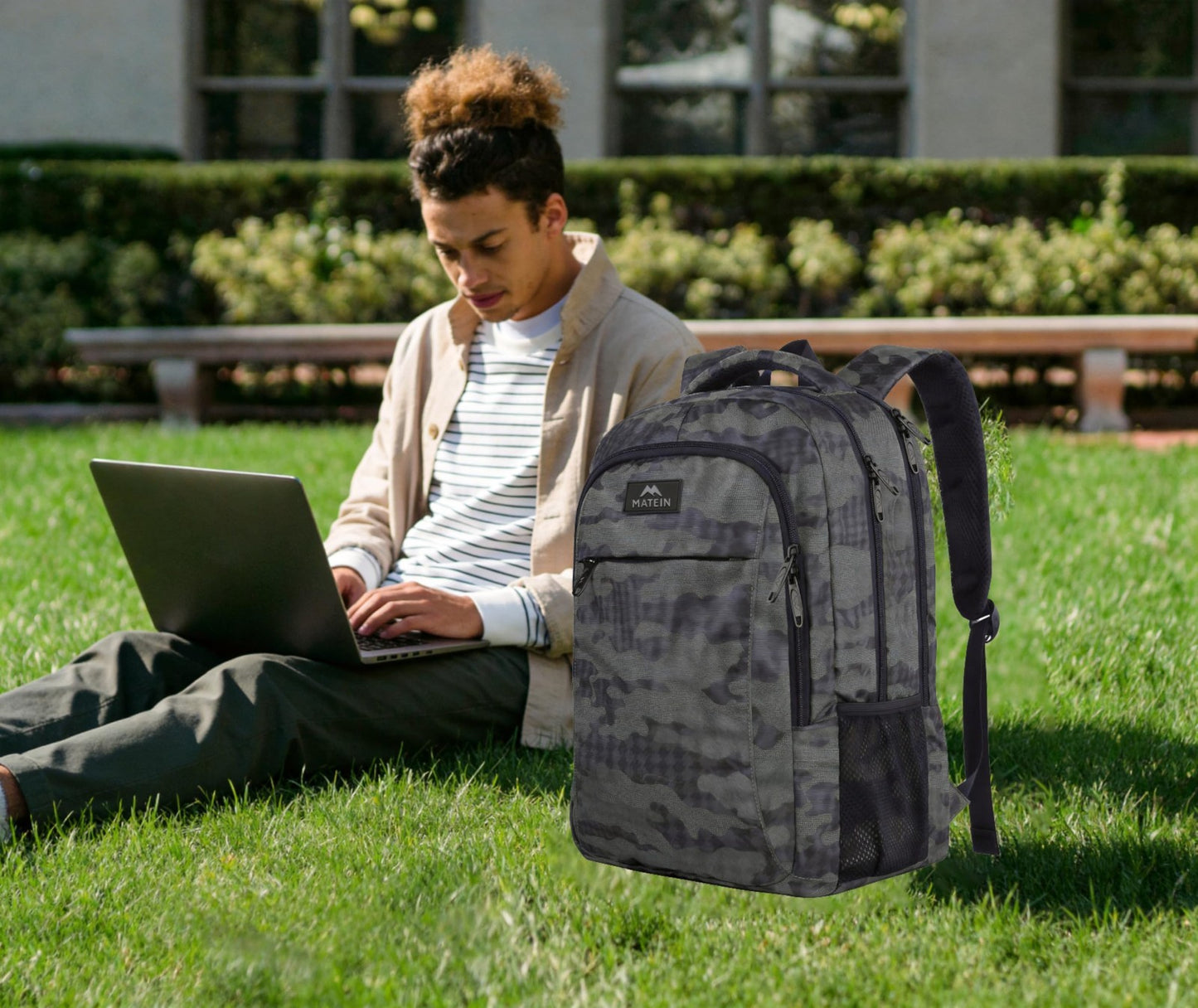 Travel Laptop Backpack 15.6 Inch, Durable College Bookbag with Multiple Pockets2