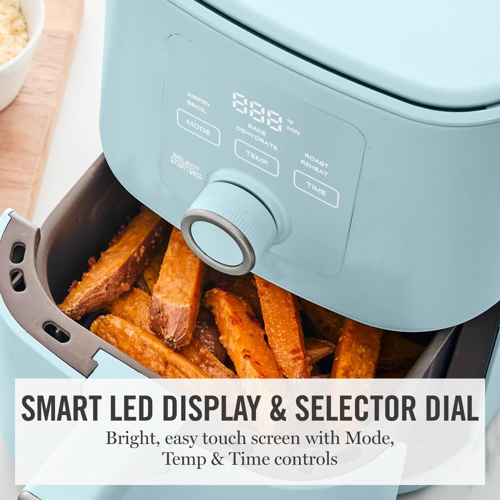 6QT Air Fryer, 6-in-1 Multi-Cooker, Bake, Broil, Roast, Dehydrate, Non-Stick Bas5