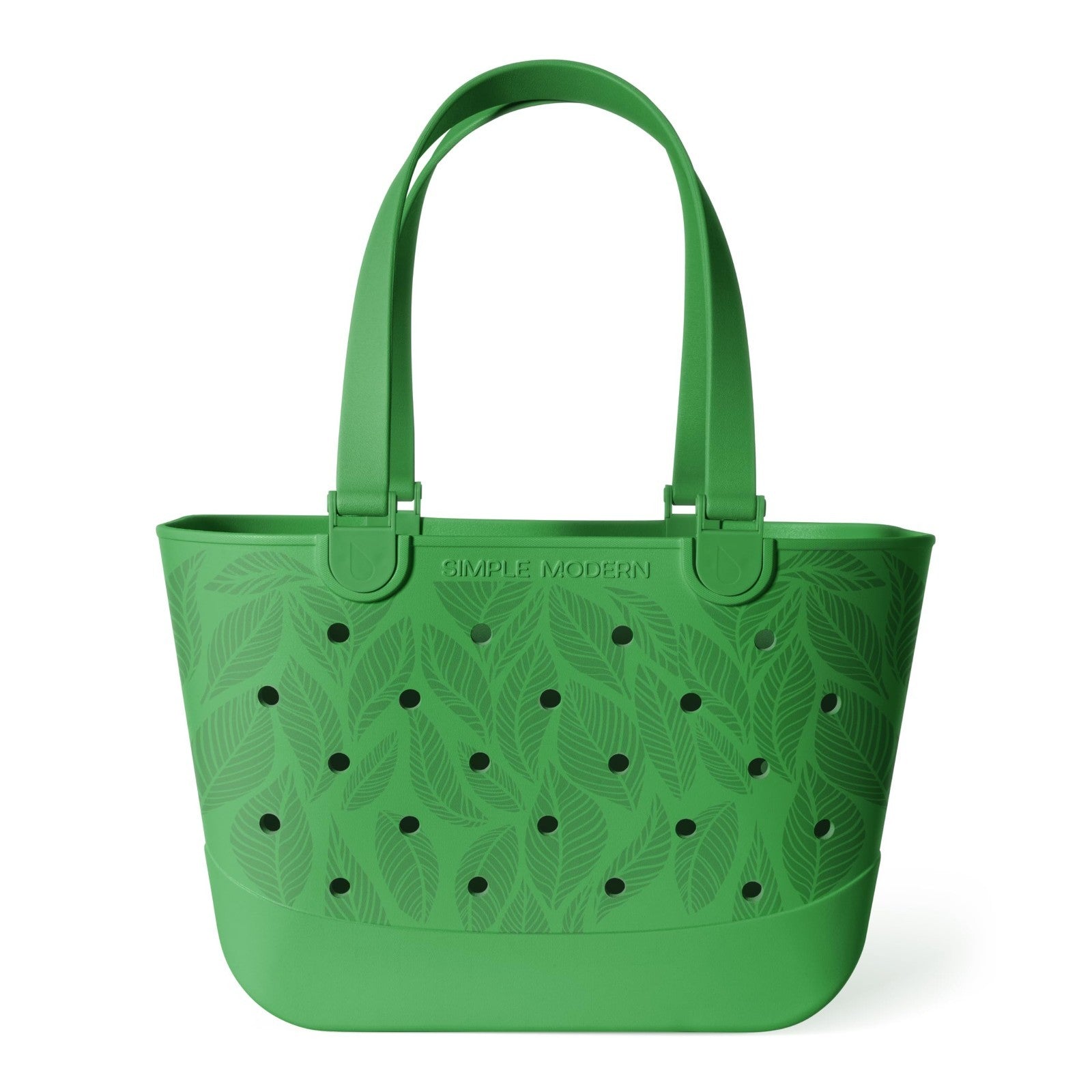 Waterproof Large Green Leaf Beach Tote Bag | Zipper Pocket | Travel & Pool Essen1