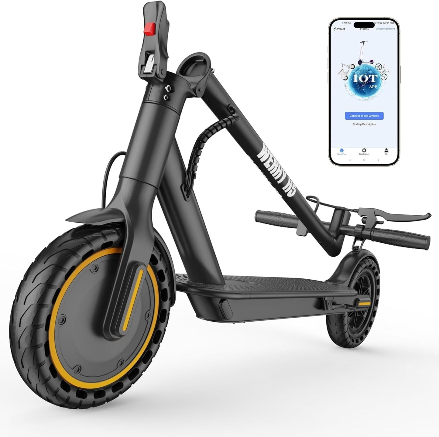 Powerful Electric Scooter 500W Motor, 19MPH Speed, 16-27 Miles Range, Folding E-1