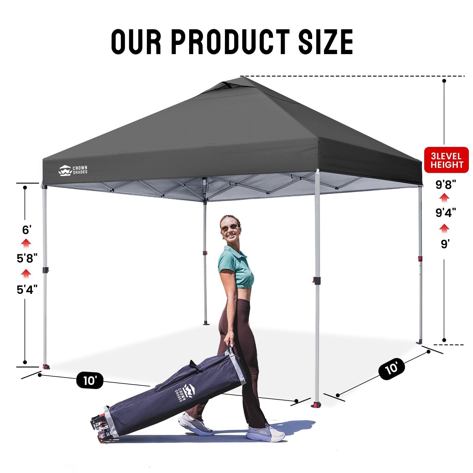 10x10 Pop Up Canopy Tent   Easy Setup, Patented CenterLok, Sun Shade for Events,2