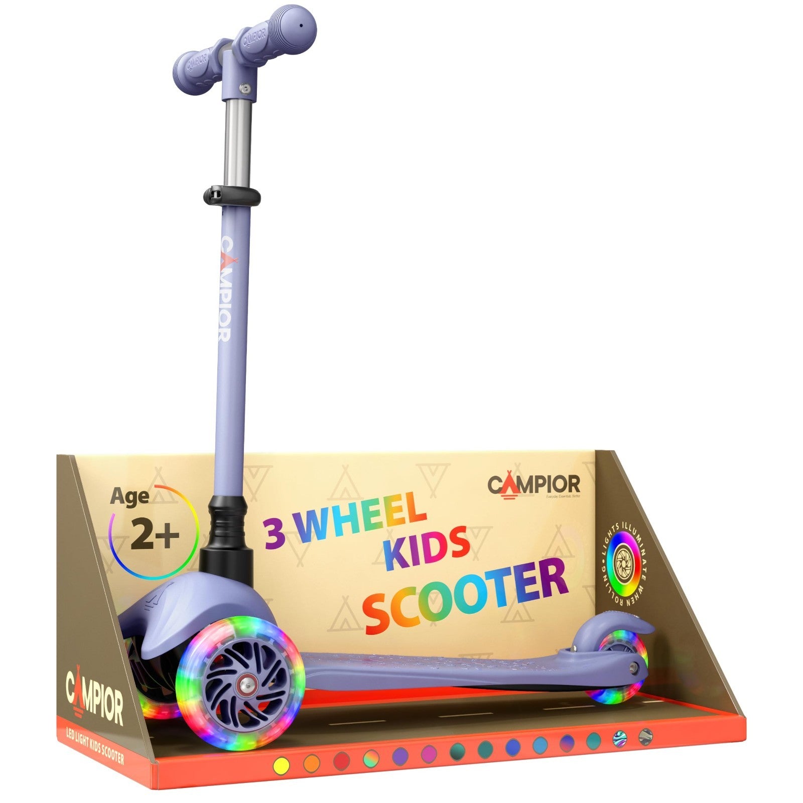 Mini 3-Wheel Kick Scooter for Kids - Lean-to-Steer, LED Wheels, Adjustable Handl1
