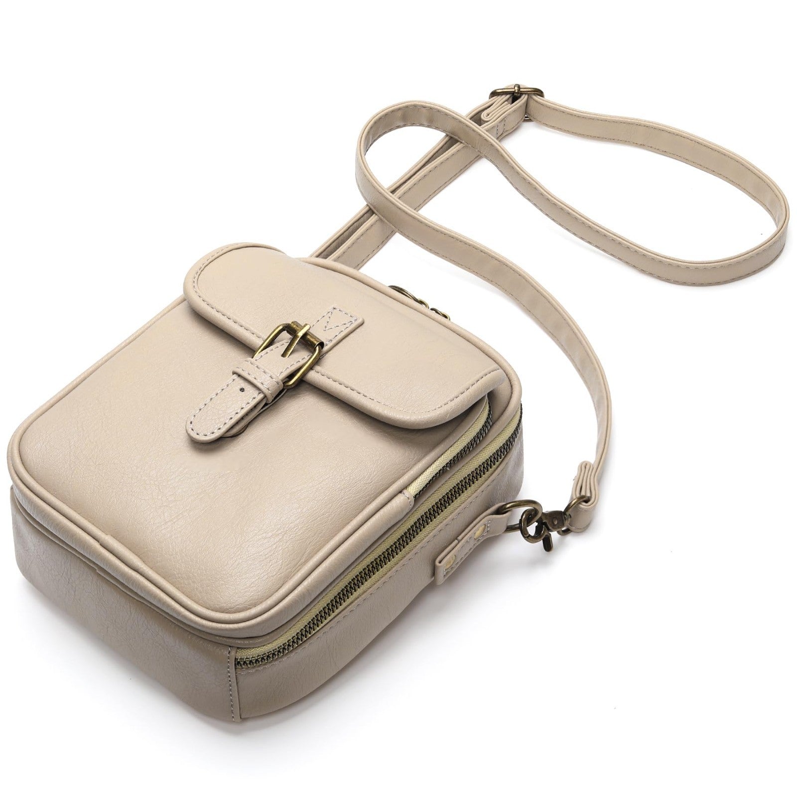 Vegan Leather Crossbody Bags for Women - Vintage Anti-Theft Messenger Purse with6