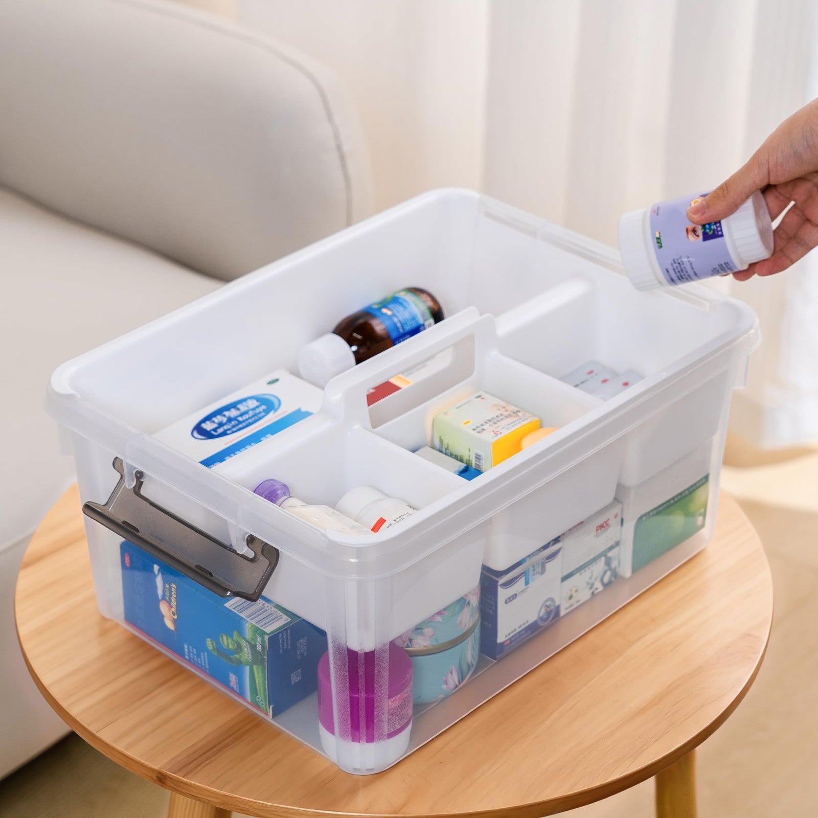 17 QT Clear Craft Organizer Storage Box with Tray, Art Supplies & Craft Storage4