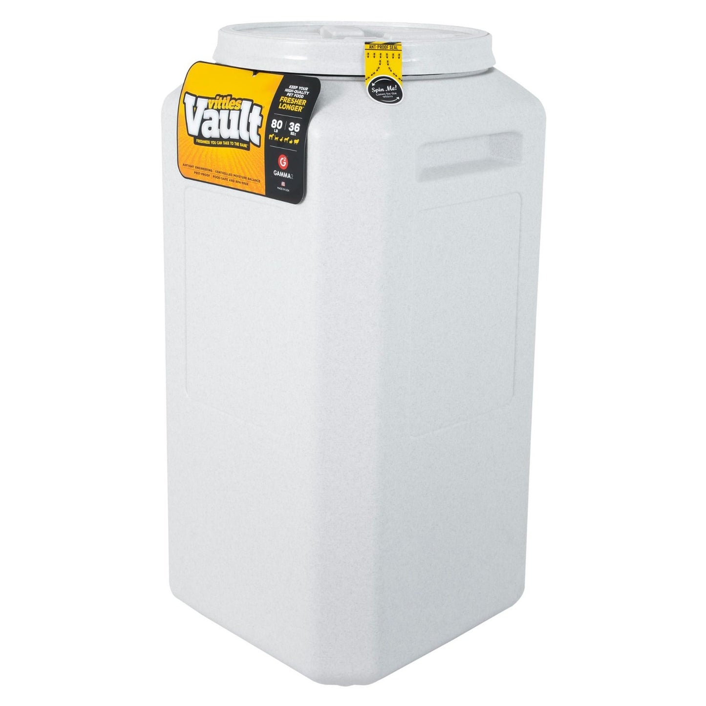 Pet Food Storage Container with Scoop, 80lbs Capacity, Gray - Dog & Cat Supplies4