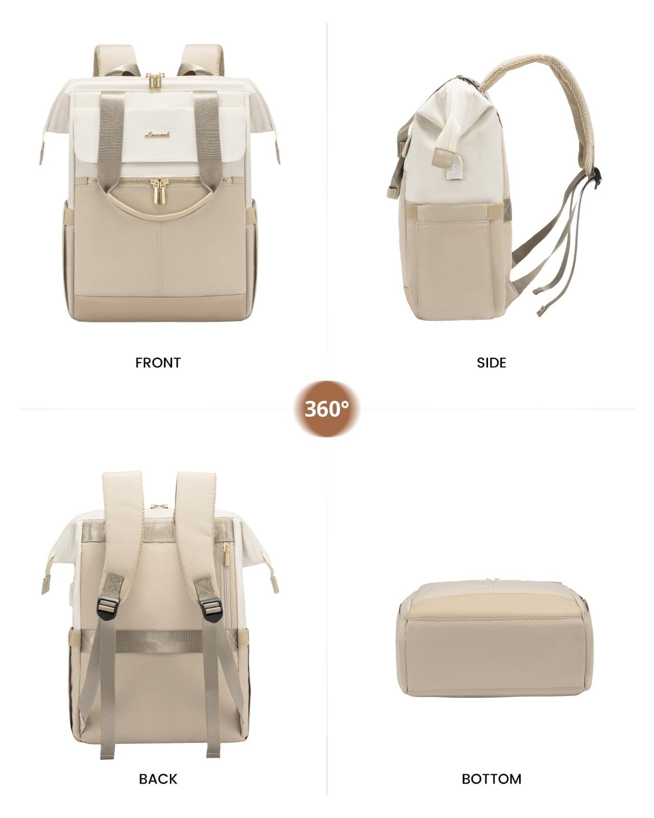 Large Capacity 17.3" Laptop Backpack for Women, Waterproof Travel Bag with USB P8