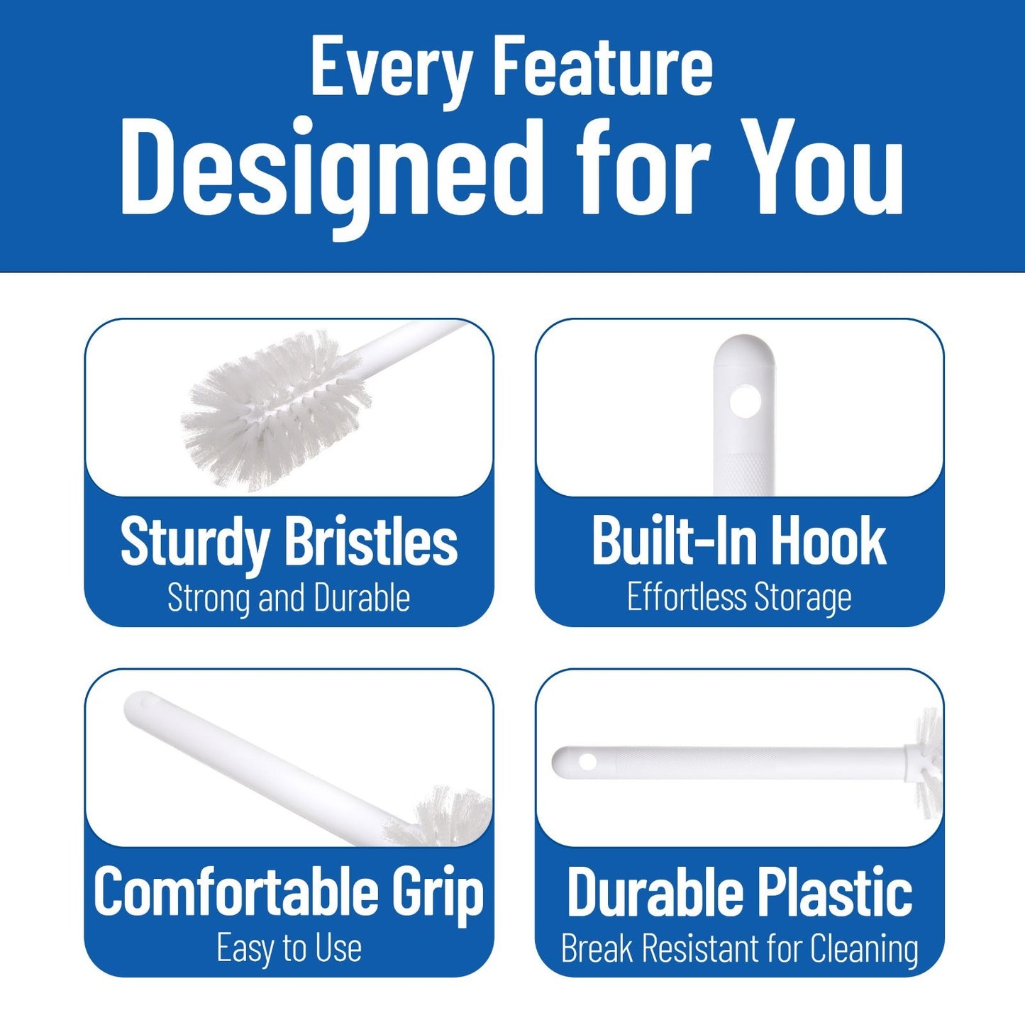 Dish Brush Set 6-Pack - 11" Nylon Head, Soak-Proof Handle, Food Residue Scraper3