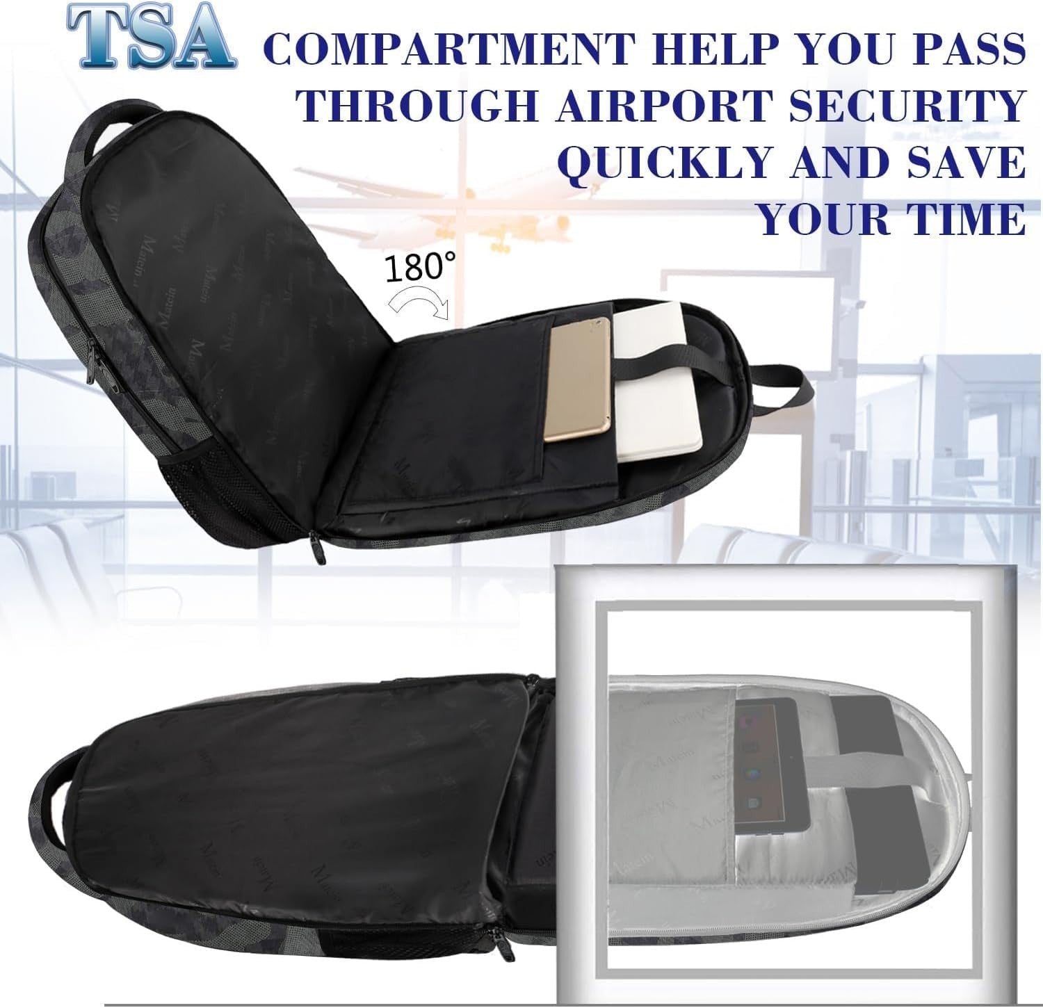 Extra Large 17.3 Inch Laptop Backpack, TSA Friendly Travel Bag, Grey, Durable &2