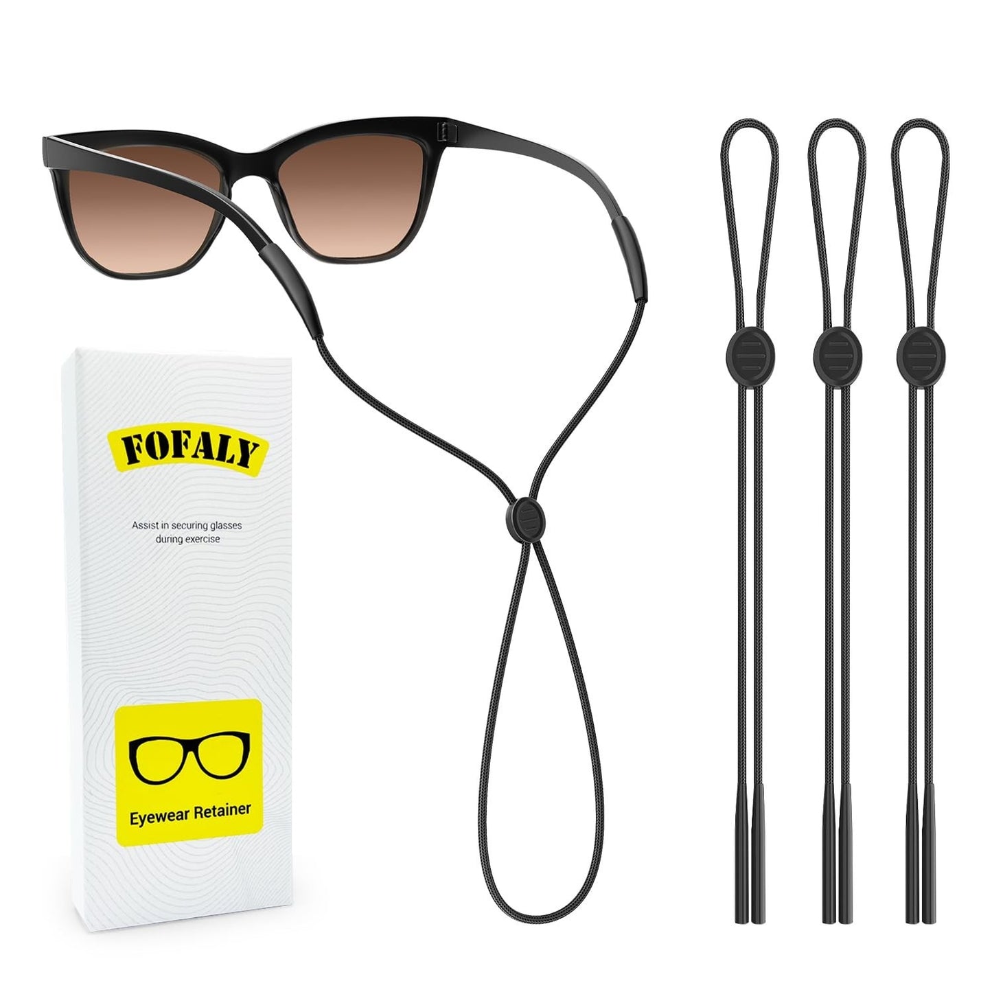 Adjustable Eyewear Strap 3Pcs, Sunglasses Holder & Eyeglass Retainer for Sports1