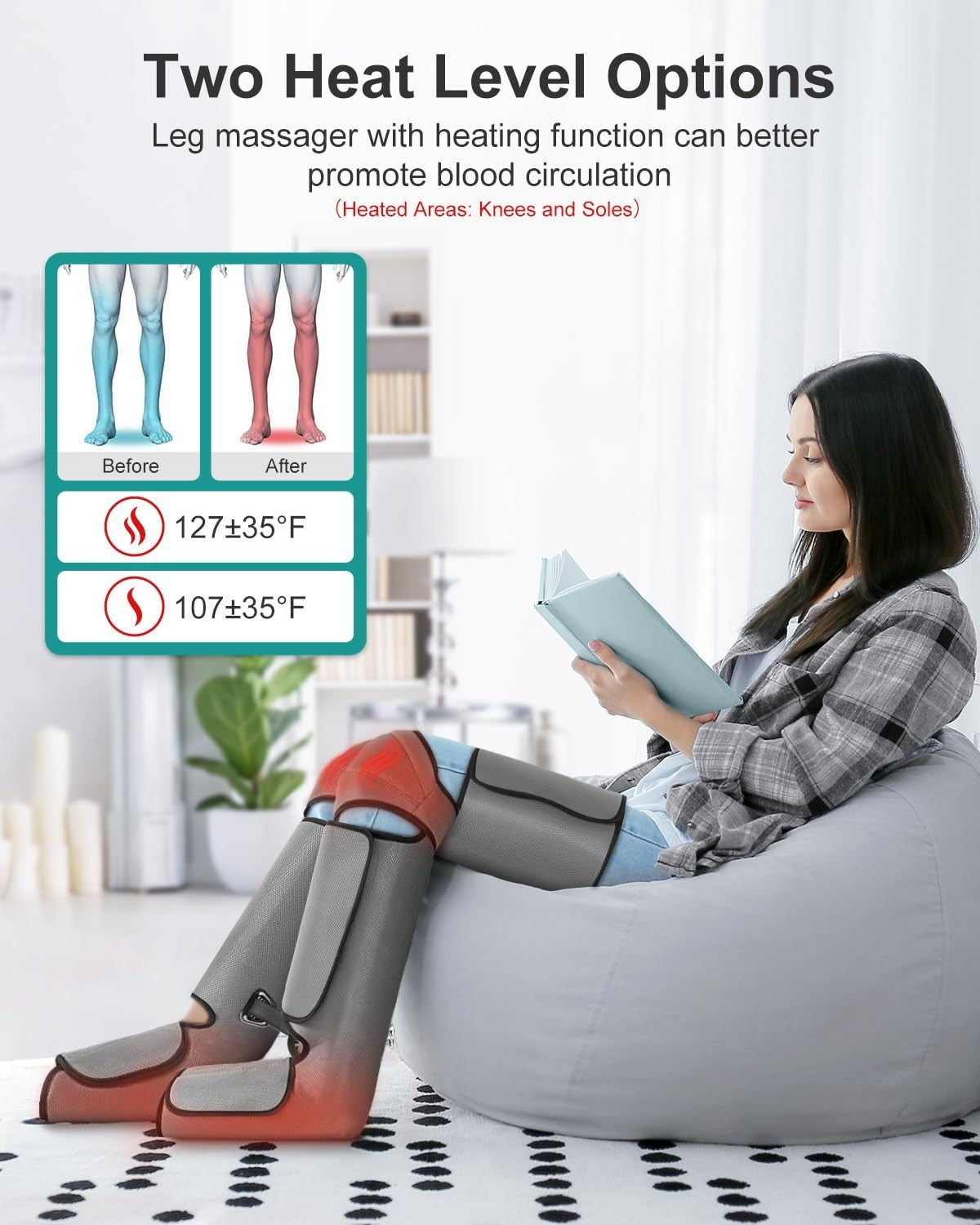 Air Compression Leg Massager for Circulation, Pain Relief & Muscle Relaxation -4