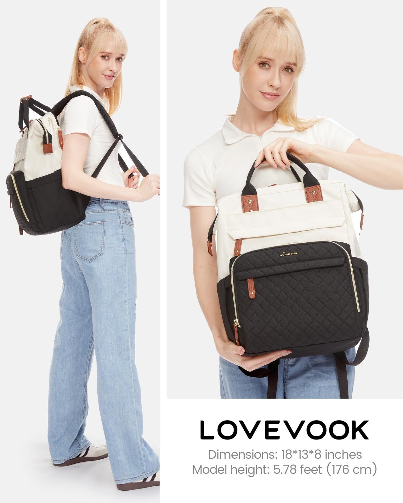 Waterproof 17.3'' Laptop Backpack for Women, Nurse Teacher Work Bag, Travel Purs3