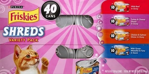 Wet Cat Food Variety Pack   Shreds with Beef, Turkey, Chicken & Salmon   80 Cans14