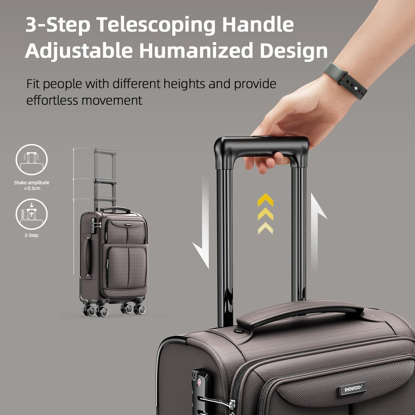 3-Piece Softside Luggage Set - Expandable, Lightweight, 360° Spinner Wheels, TSA5