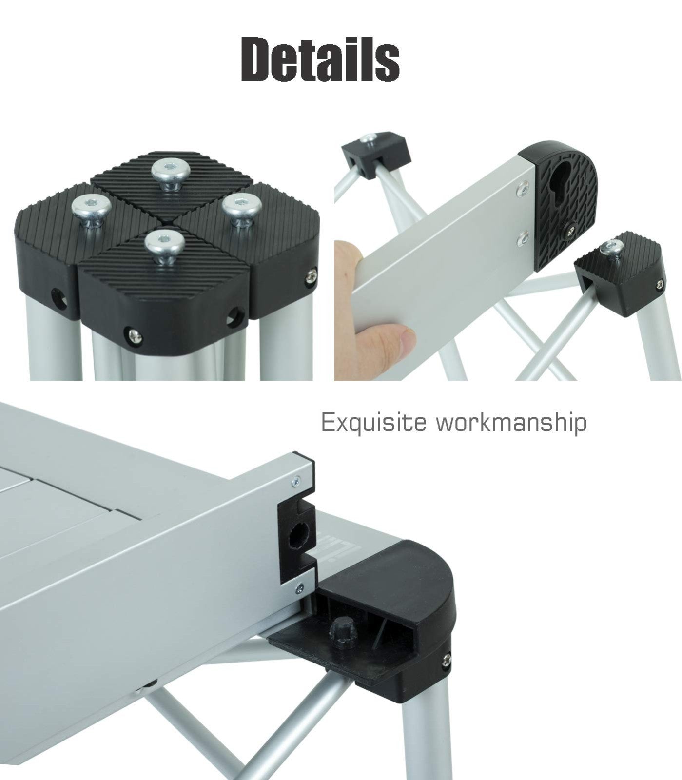 Lightweight Folding Square Table with Carry Bag - Portable for Camping, BBQ, Pic3