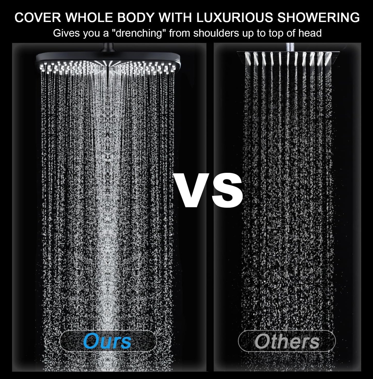 12" High Pressure Rain Shower Head & Handheld Combo, 9 Spray Settings, Magnetic5