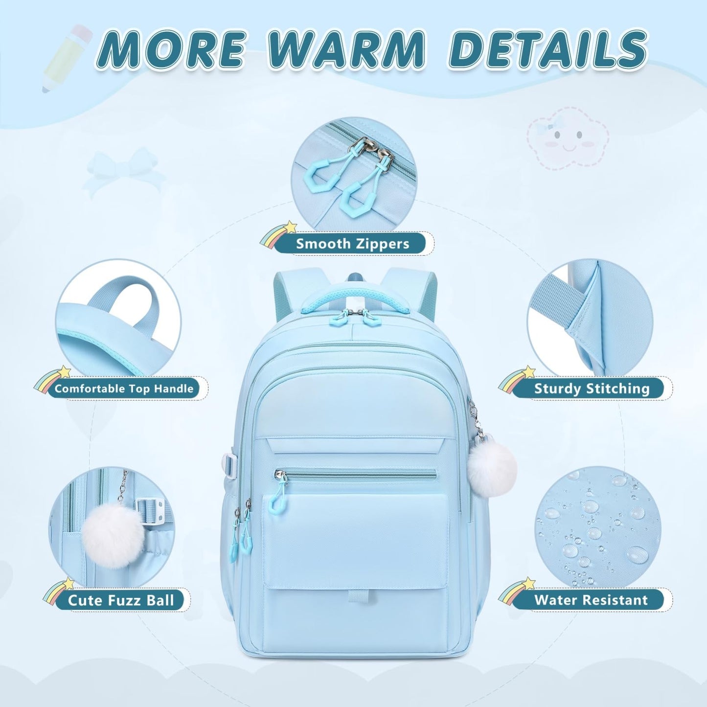 Stylish Girls Backpack Set with Lunch Box & Pencil Case   Perfect for School!4