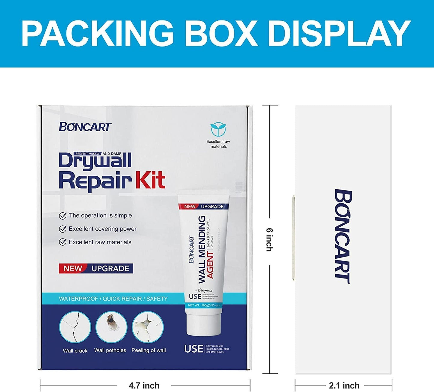 Drywall Repair Kit   Spackle Patch with Scraper, Sandpaper & Aluminum Patches fo6