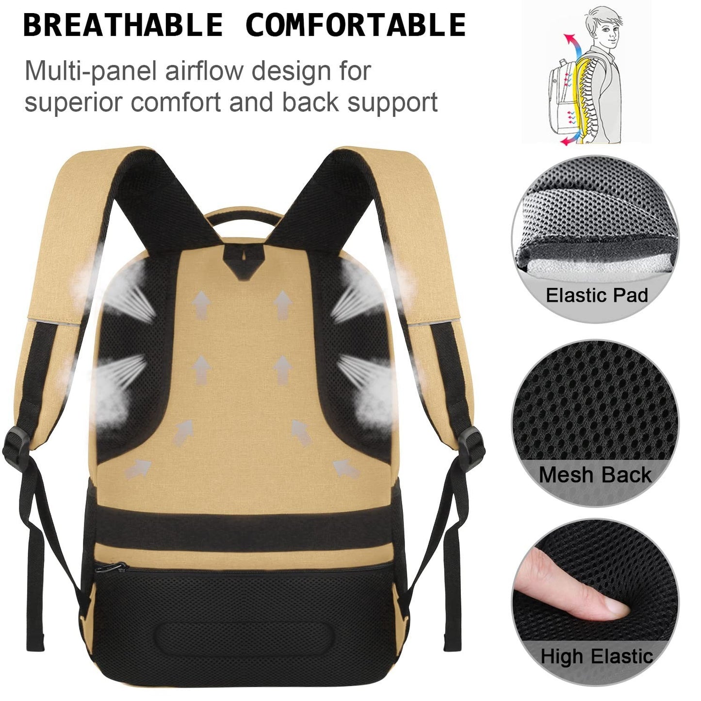 Slim Anti Theft Laptop Backpack for Business Travel & College   Stylish & Durabl4