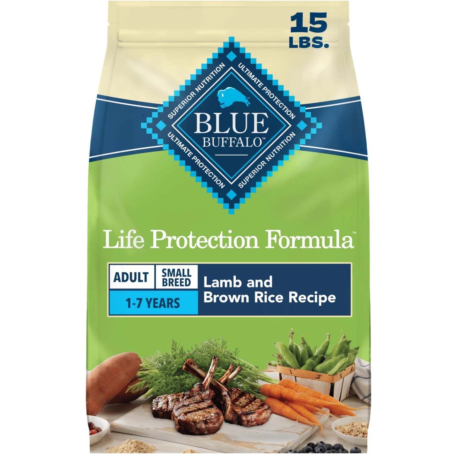 Lamb Small Breed Dry Dog Food   Life Protection Formula, 15 lb Bag, Healthy Nutr1