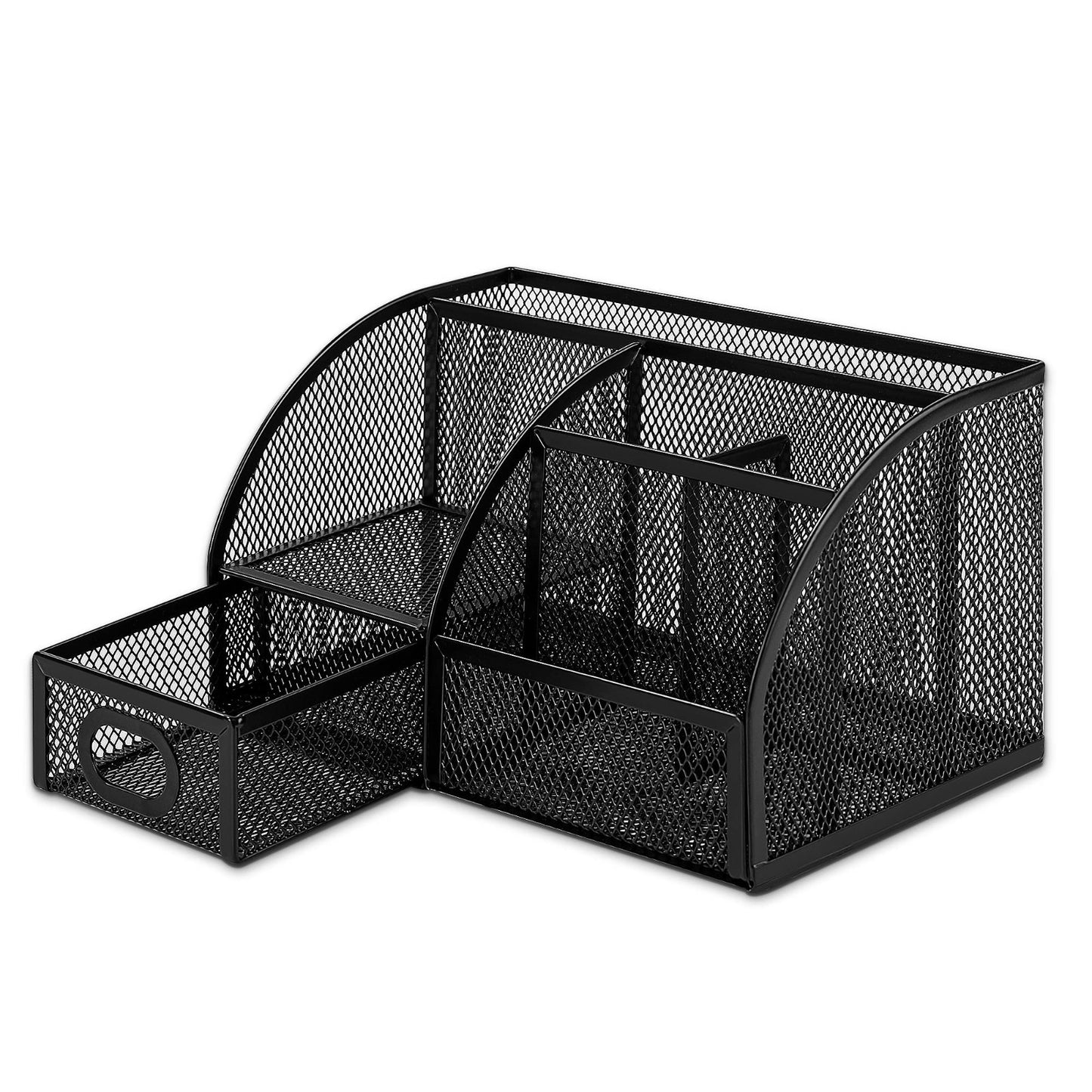 Mesh Pen Holder & Desktop Organizer Caddy for Office Supplies, 9.1"x5.9"x5.5" Bl4