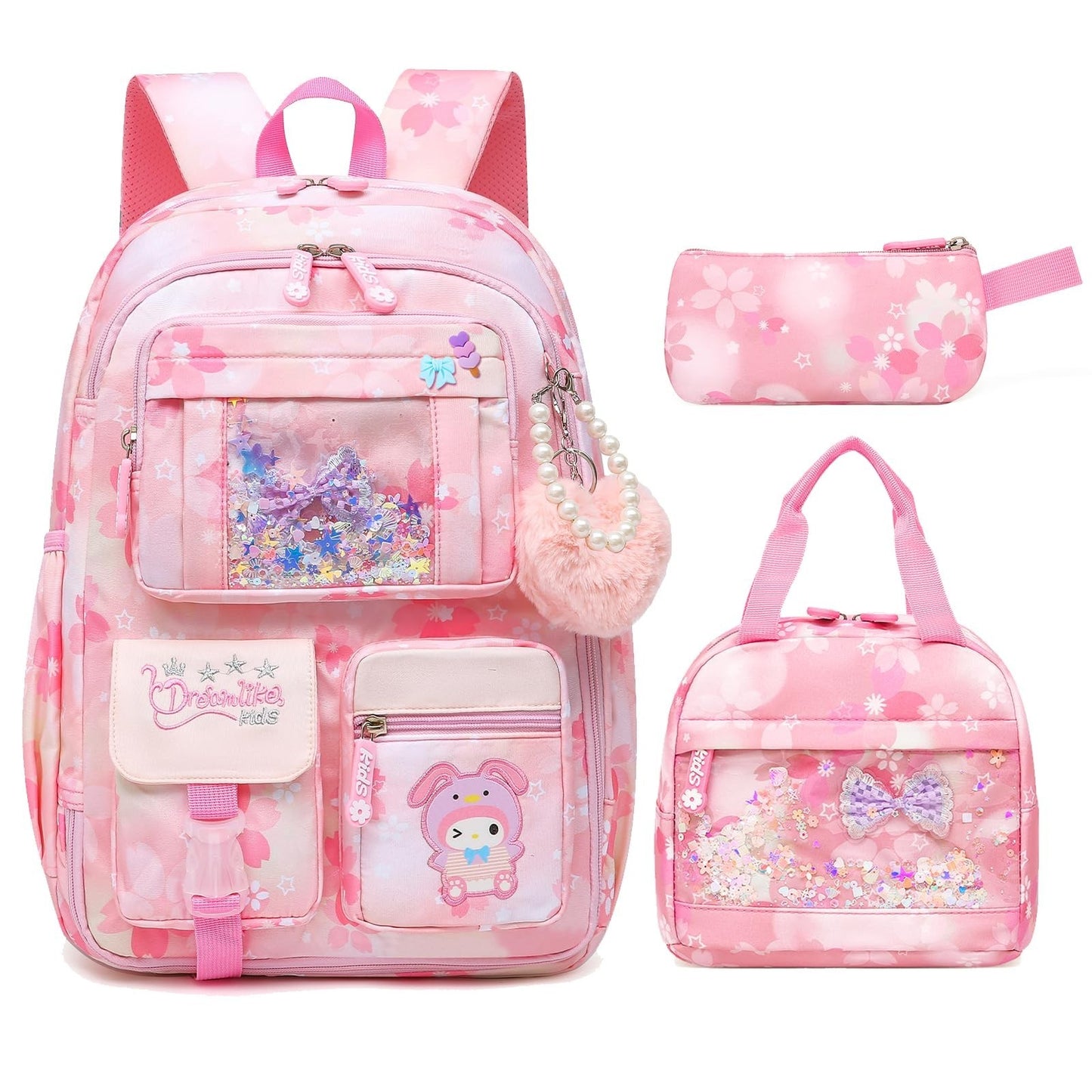 Stylish Girls School Backpack for Kids   17" Book Bag with Multiple Pockets, Spl0