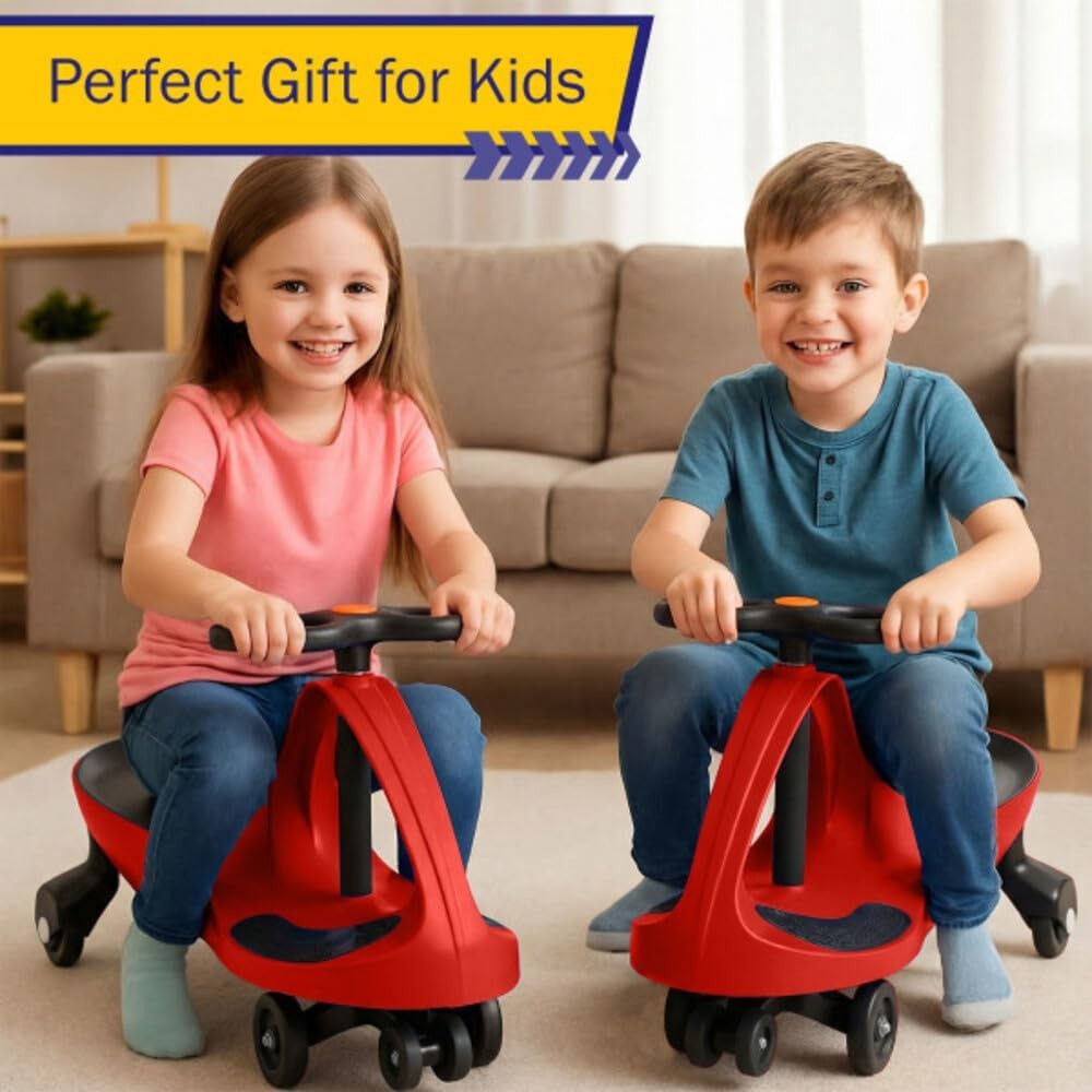 Wiggle Car Ride-On Toy for Kids 3+, Fun Red Push Car for Outdoor Play5