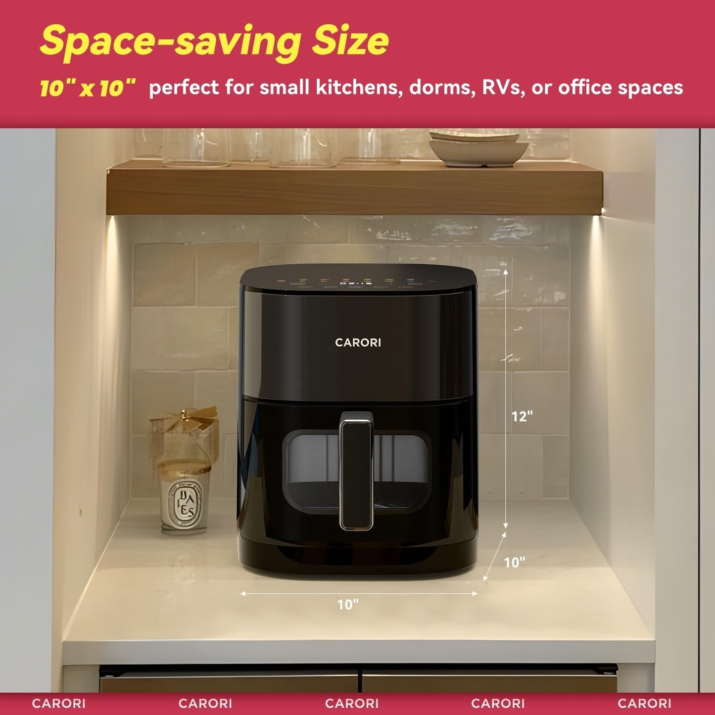 14-in-1 Air Fryer with 6Qt Capacity, Viewing Window, Dual Heating, Bake & Dehydr8