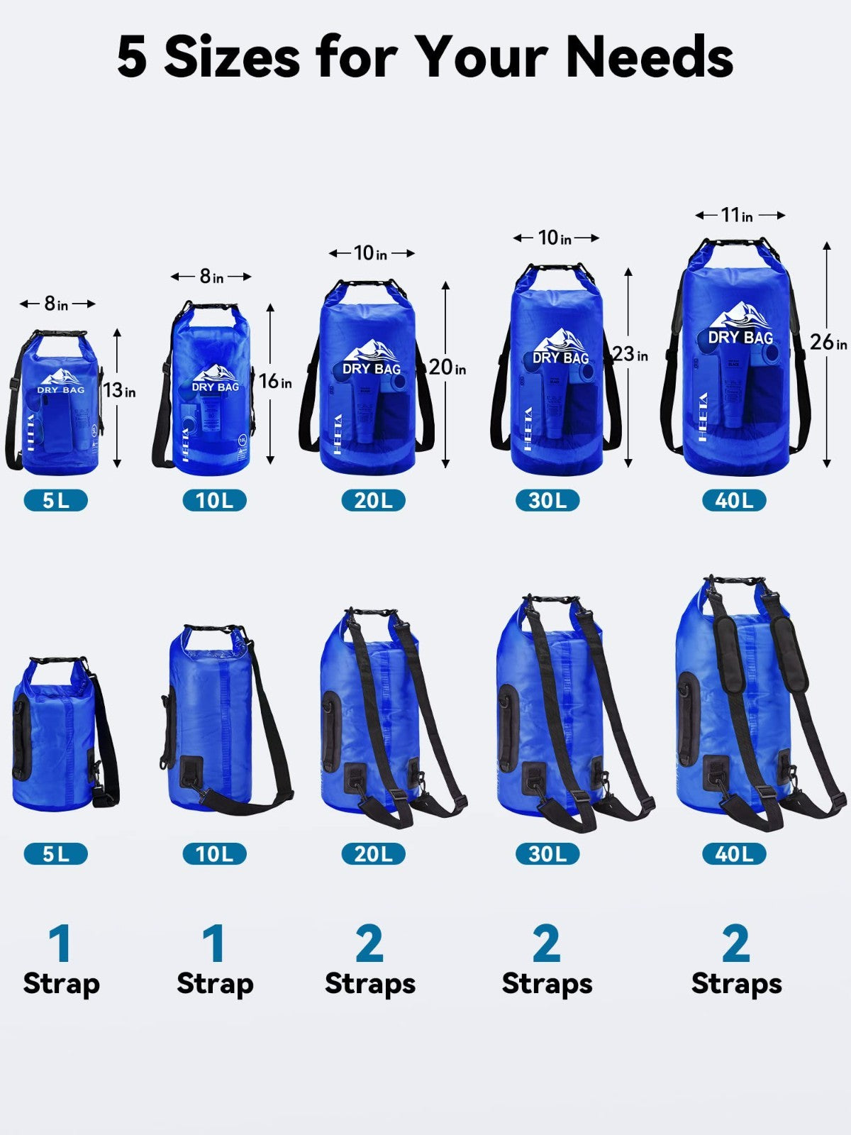 Waterproof Dry Bag for Travel, Kayaking, Boating - Lightweight Roll Top Storage2