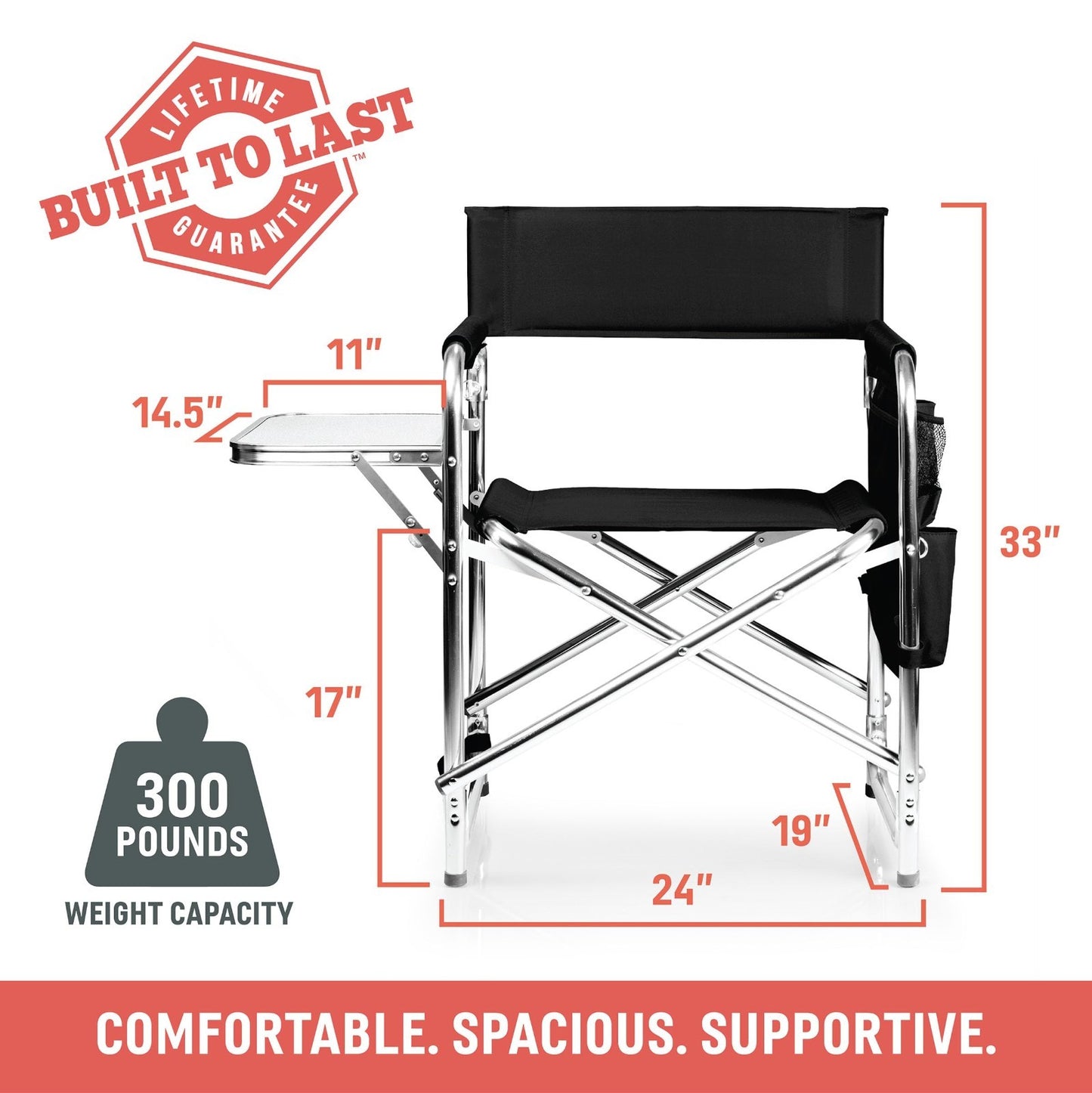 Lightweight Folding Camping Chair with Side Table & Armrest Caddy, Portable Lawn2