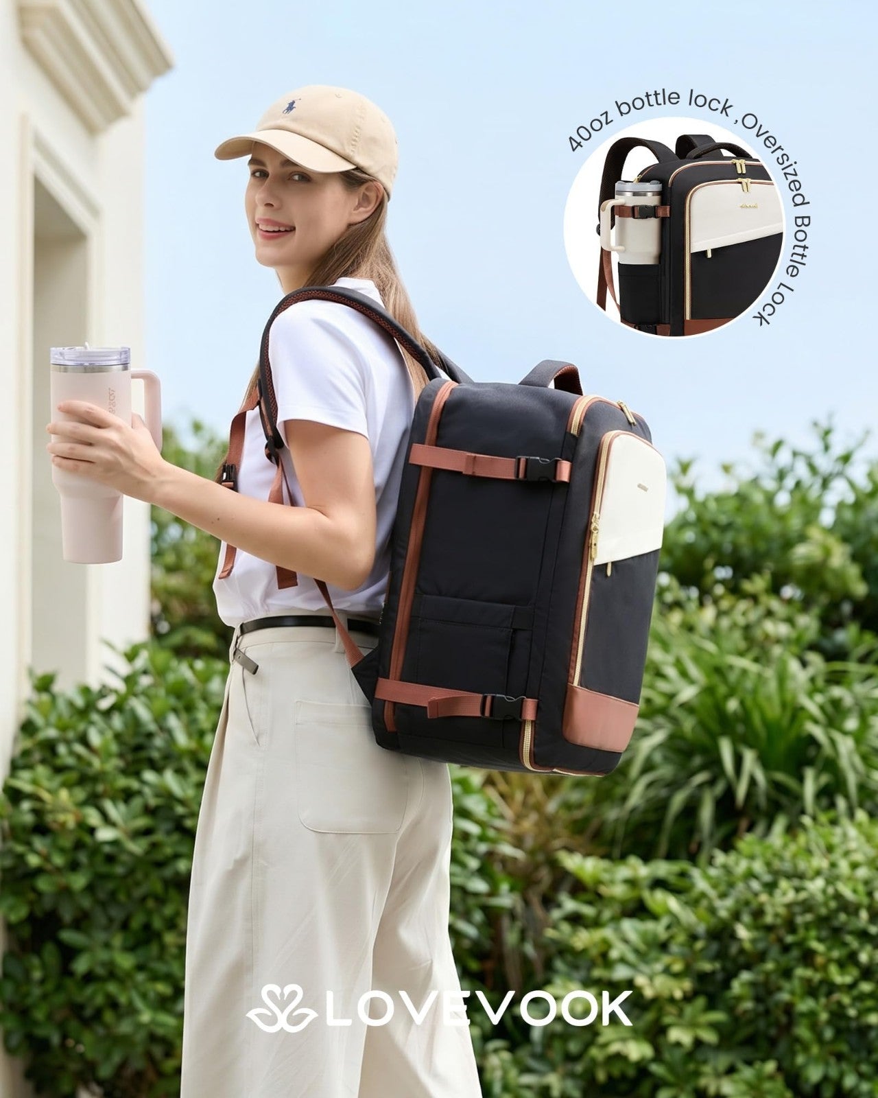 40L Travel Backpack for Women, TSA Approved Carry-On, Fits 17" Laptop, Waterproo2