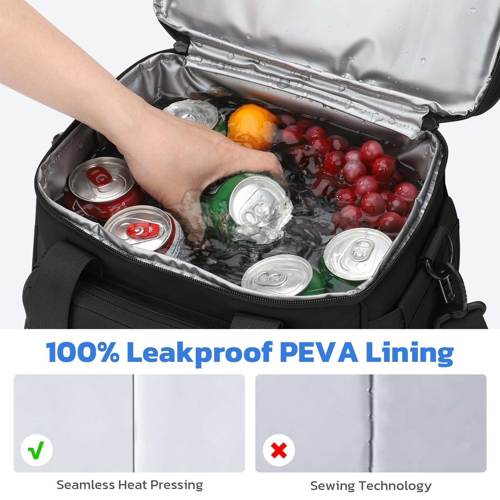 Insulated Cooler Bag 20L - Double Deck, Leakproof, Portable, Expandable - Ideal4