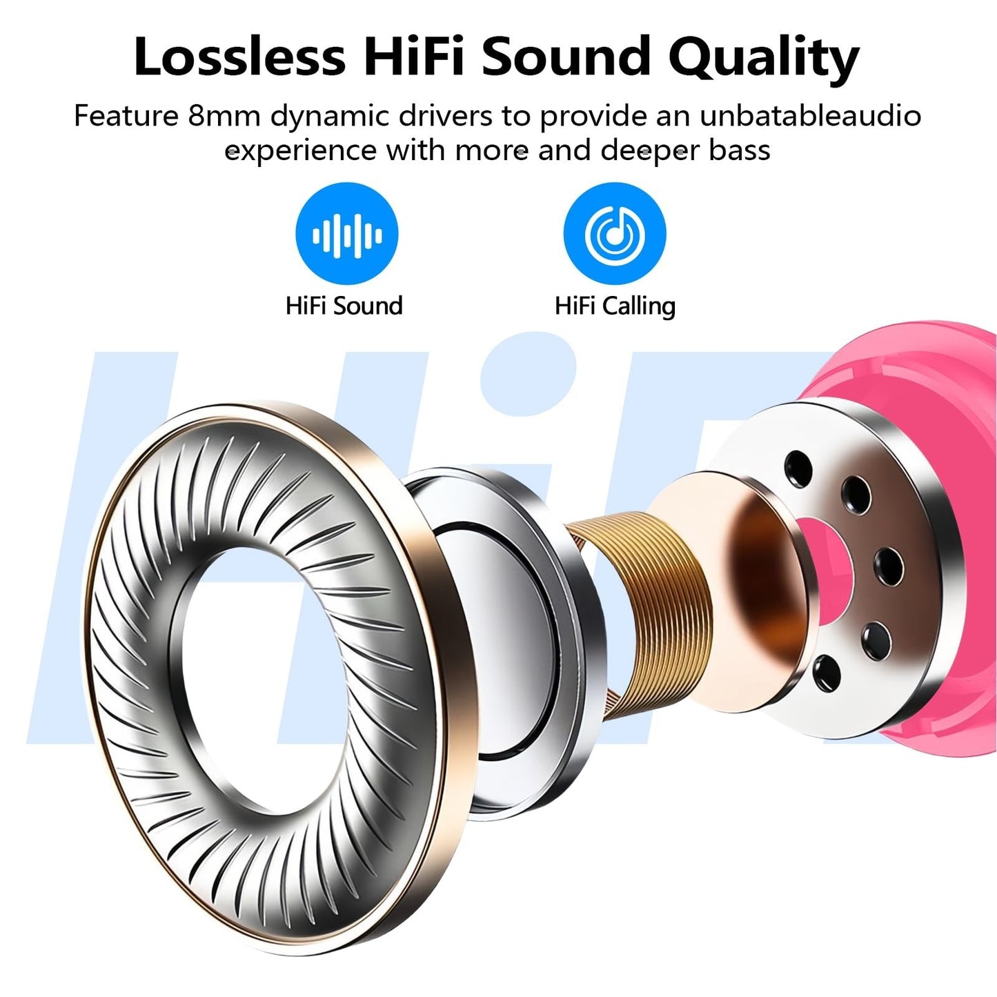 Wireless Earbuds Bluetooth 5.3   Lightweight In Ear Headphones, Premium Bass, To4