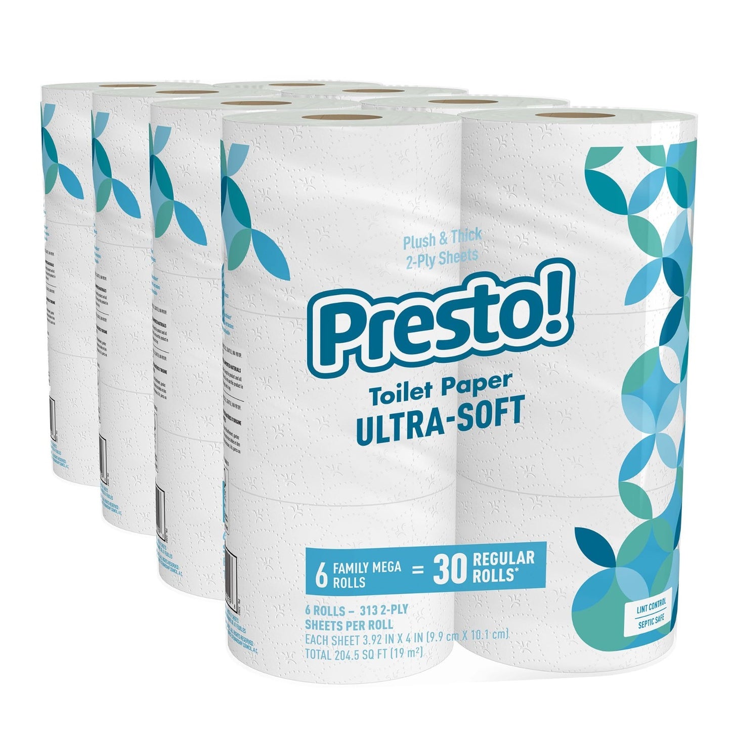 Ultra Soft 2 Ply Toilet Paper, Septic Safe, 24 Mega Rolls = 120 Regular Rolls, U1