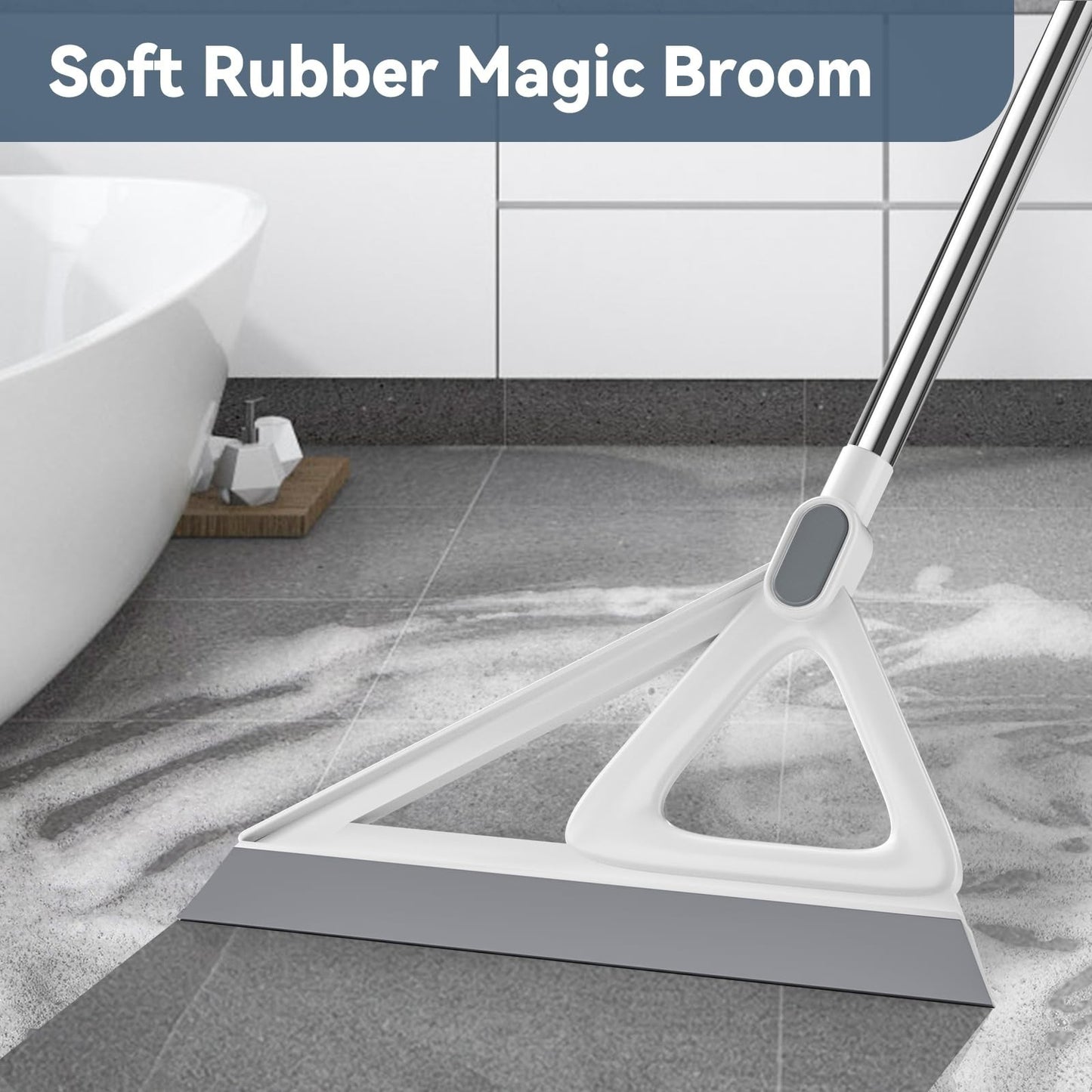 54" Multifunction Magic Broom & Squeegee - Rubber Silicone Floor Cleaner for Hom2