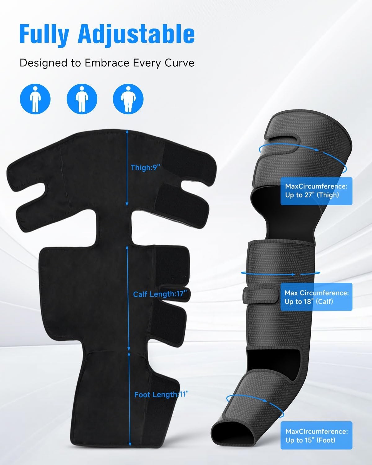 Leg Compression Boots - Foot Massager with Heat, 3 Modes & Intensities, Muscle R4