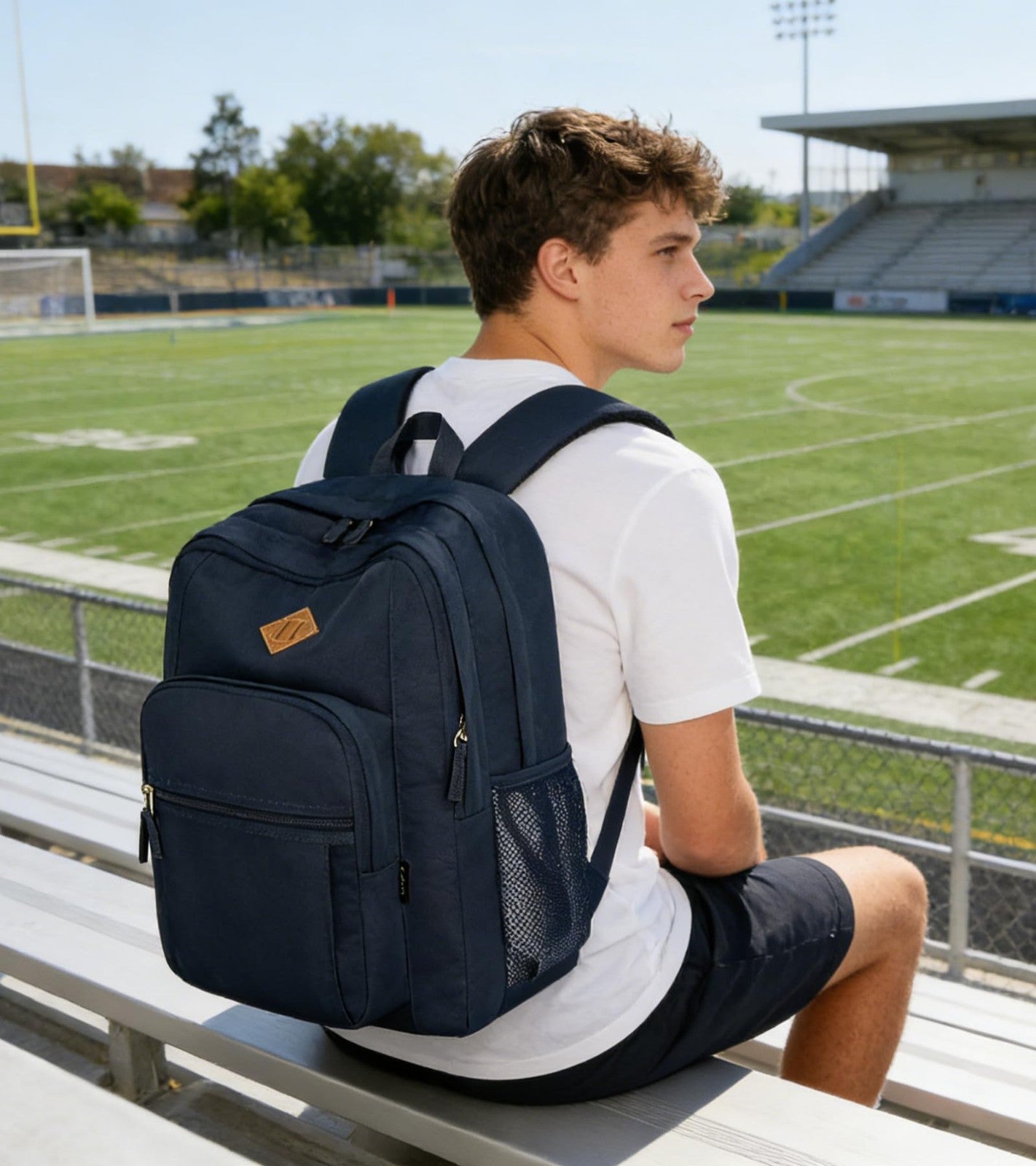 Water Resistant Women's Travel Backpack, College Bookbag for Men & Women, Navy2