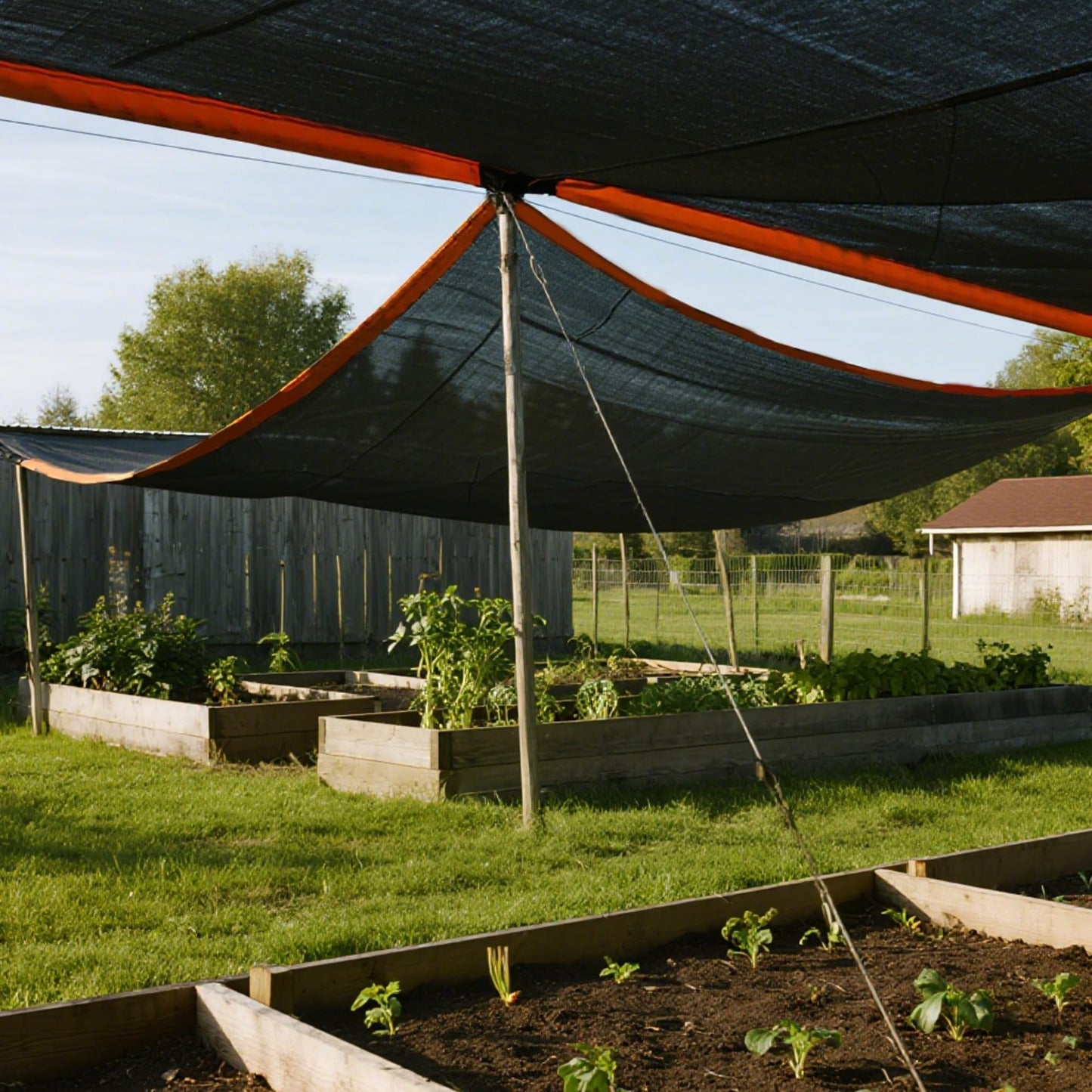 10x20 FT Garden Shade Cloth Black Mesh Tarp with Grommets | 40% Sun Shade Nettin2