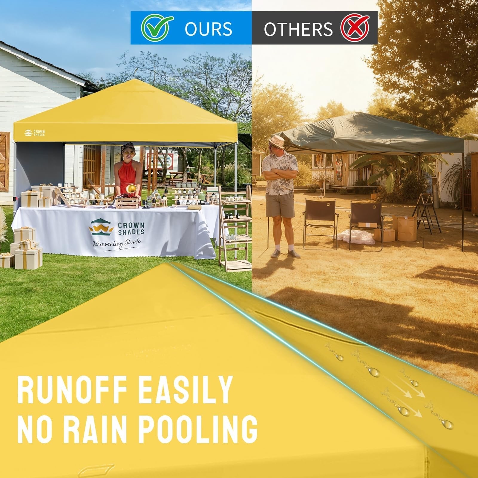 8x8 Pop Up Canopy Tent with Side Wall, Easy Setup Outdoor Gazebo, Sun Shade for6