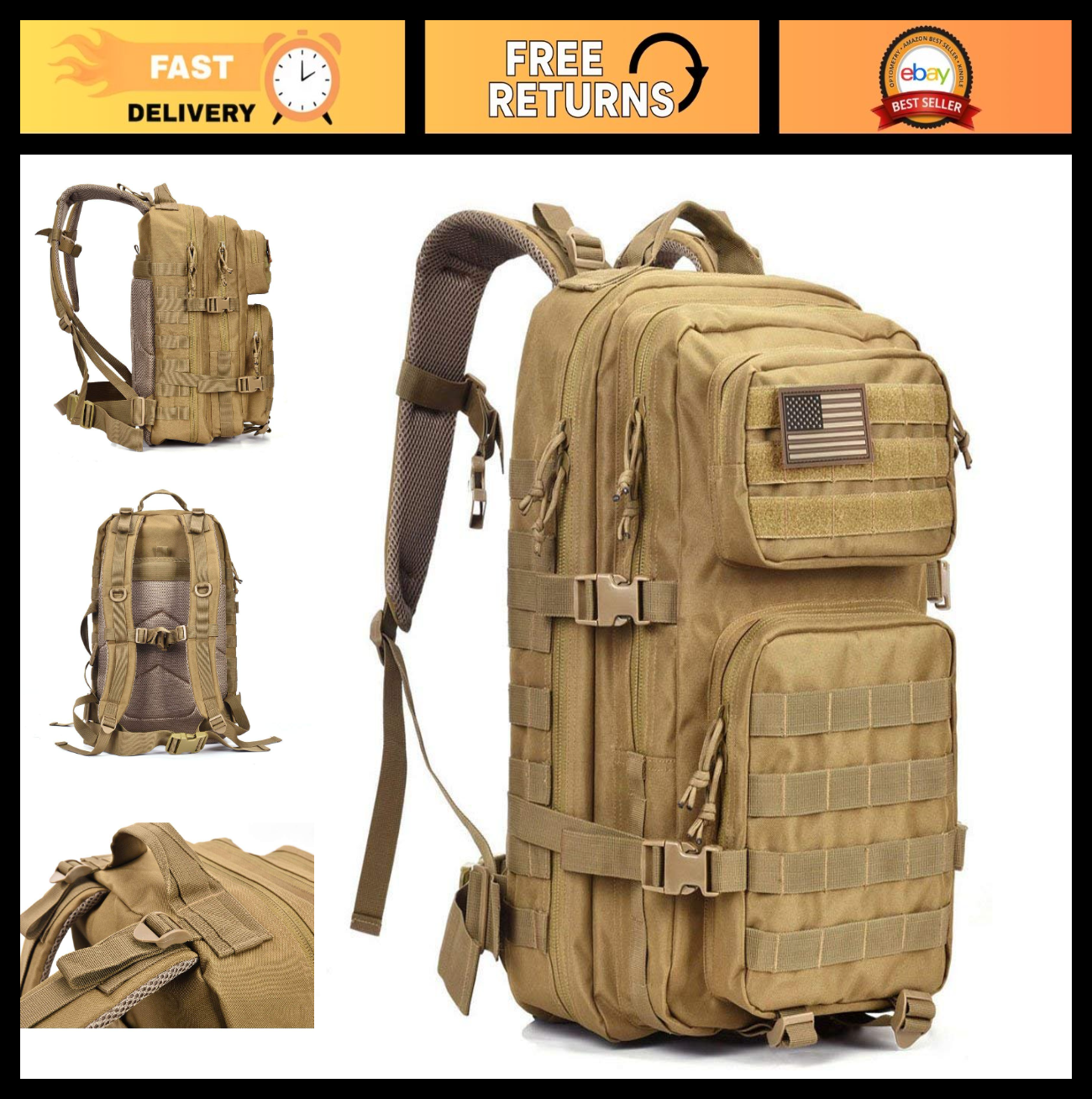 Tactical Military Backpack 3 Day Assault Pack Molle Rucksack for Outdoor Gear0