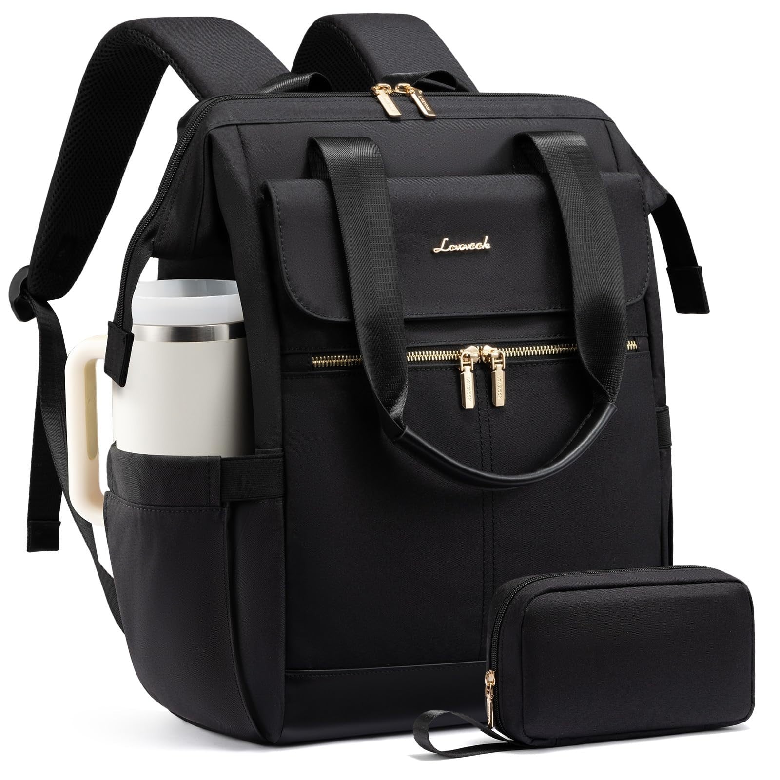 Stylish 15.6" Laptop Backpack for Women, USB Port, Waterproof Travel Bag, 2PCS1
