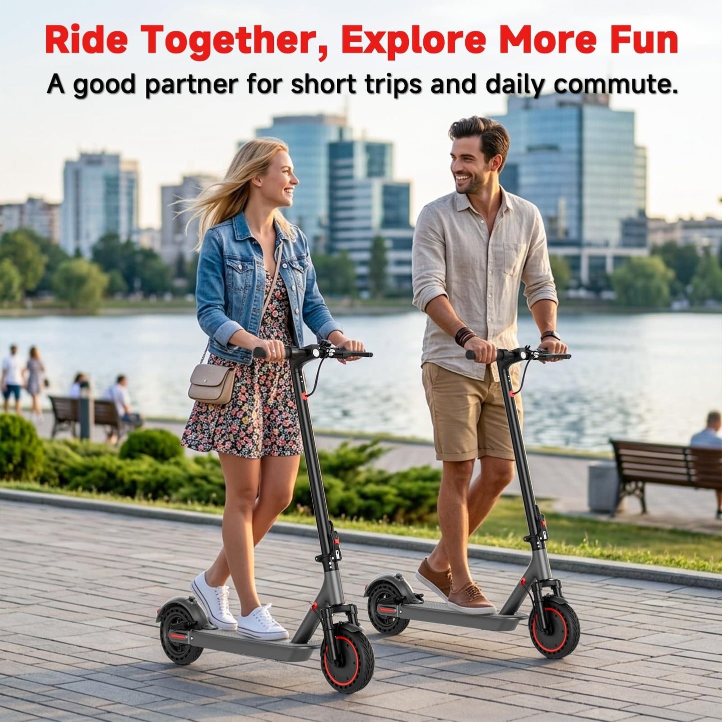 Electric Scooter 8.5''/10'' - 19/20MPH, 700/1000W Motor, 15/22 Miles Range, Port2