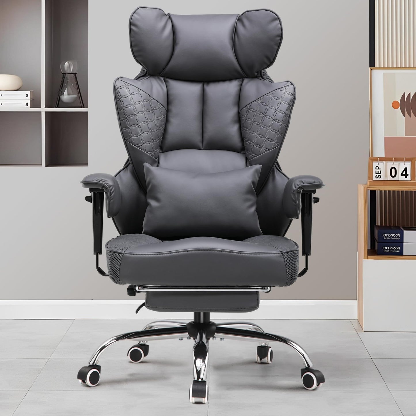 Big & Tall Gaming Chair 400lbs Heavy Duty with Foot Rest, Ergonomic Lumbar Suppo2