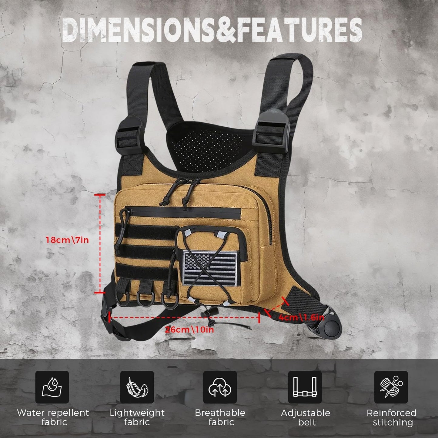 Men's Outdoor Chest Bag - Versatile EDC Holster for Running, Hiking, Travel2