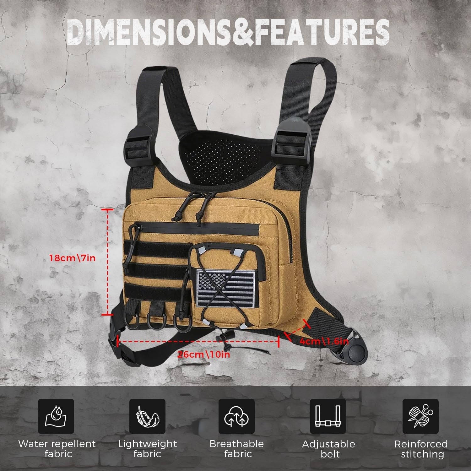 Men's Outdoor Chest Bag - Versatile EDC Holster for Running, Hiking, Travel2