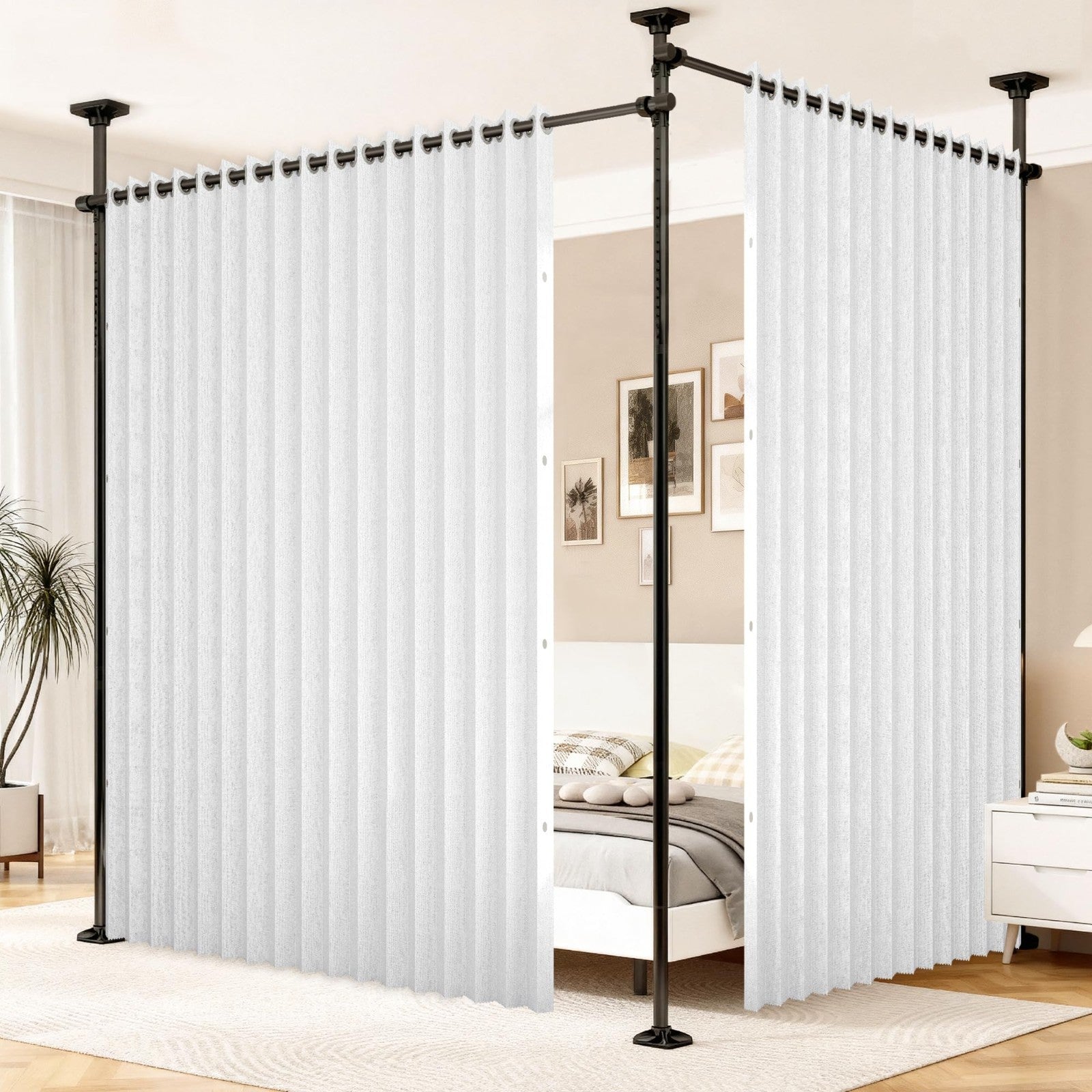 Vertical Pleated Shades for Sliding Glass Doors, Room Divider, 1 Panel W120 x L98