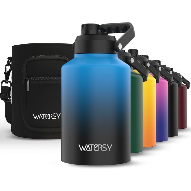 Insulated 1 Gallon Water Bottle - 128oz Stainless Steel, BPA Free, Leak Proof, C1