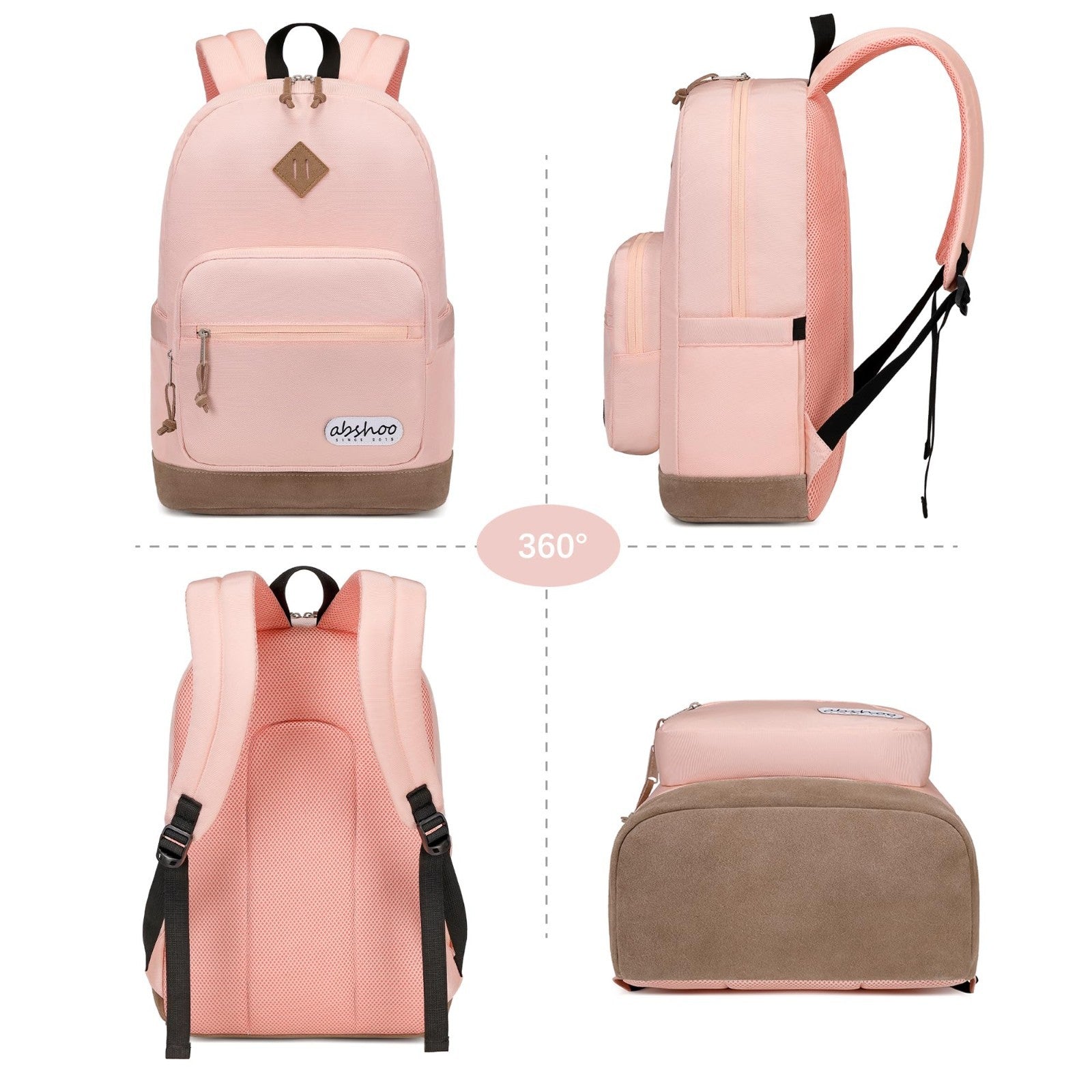 Classic Pink Backpack for School & College   Stylish Bookbag for Teens & Girls4
